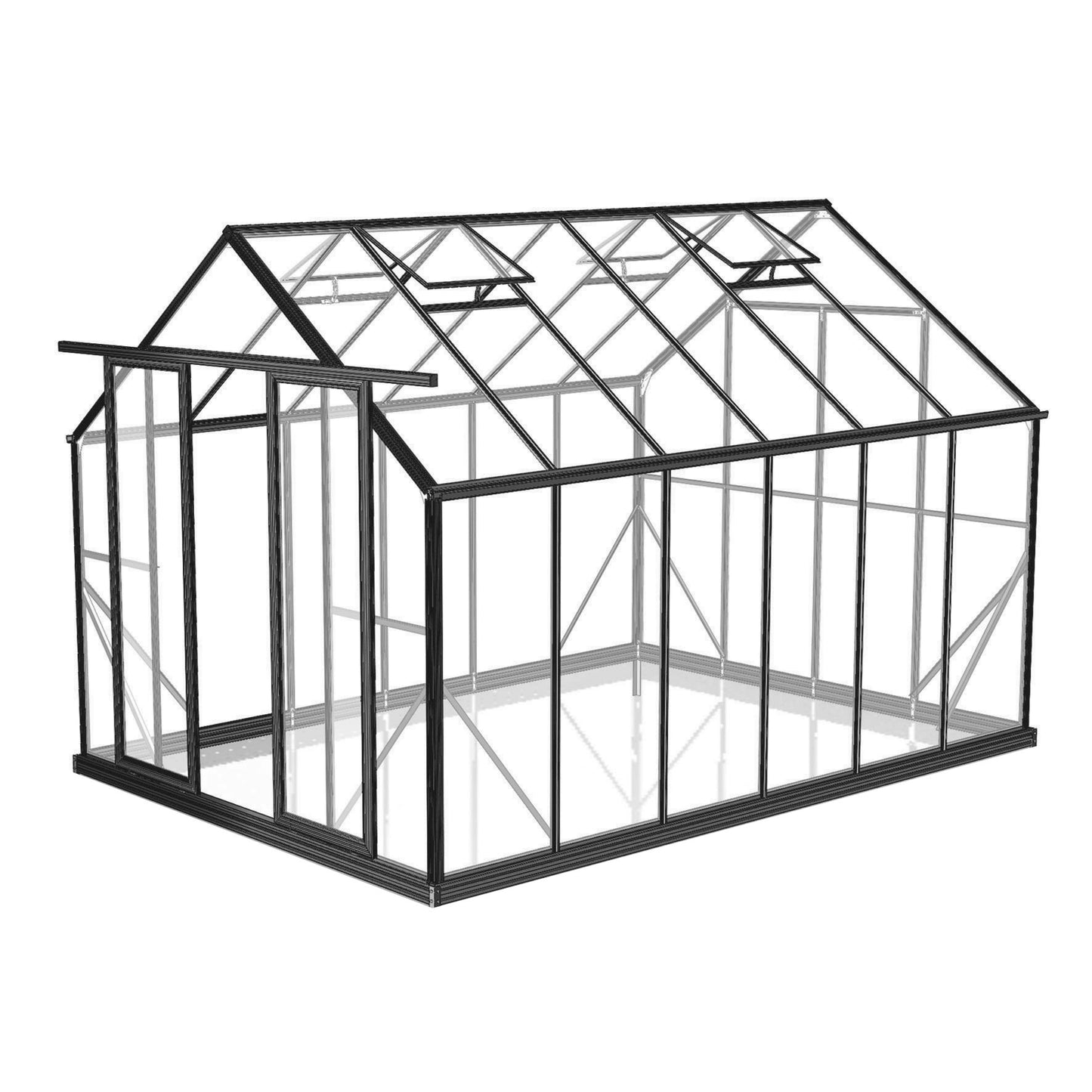 8x12 Glasshouse 4mm Toughened Glass