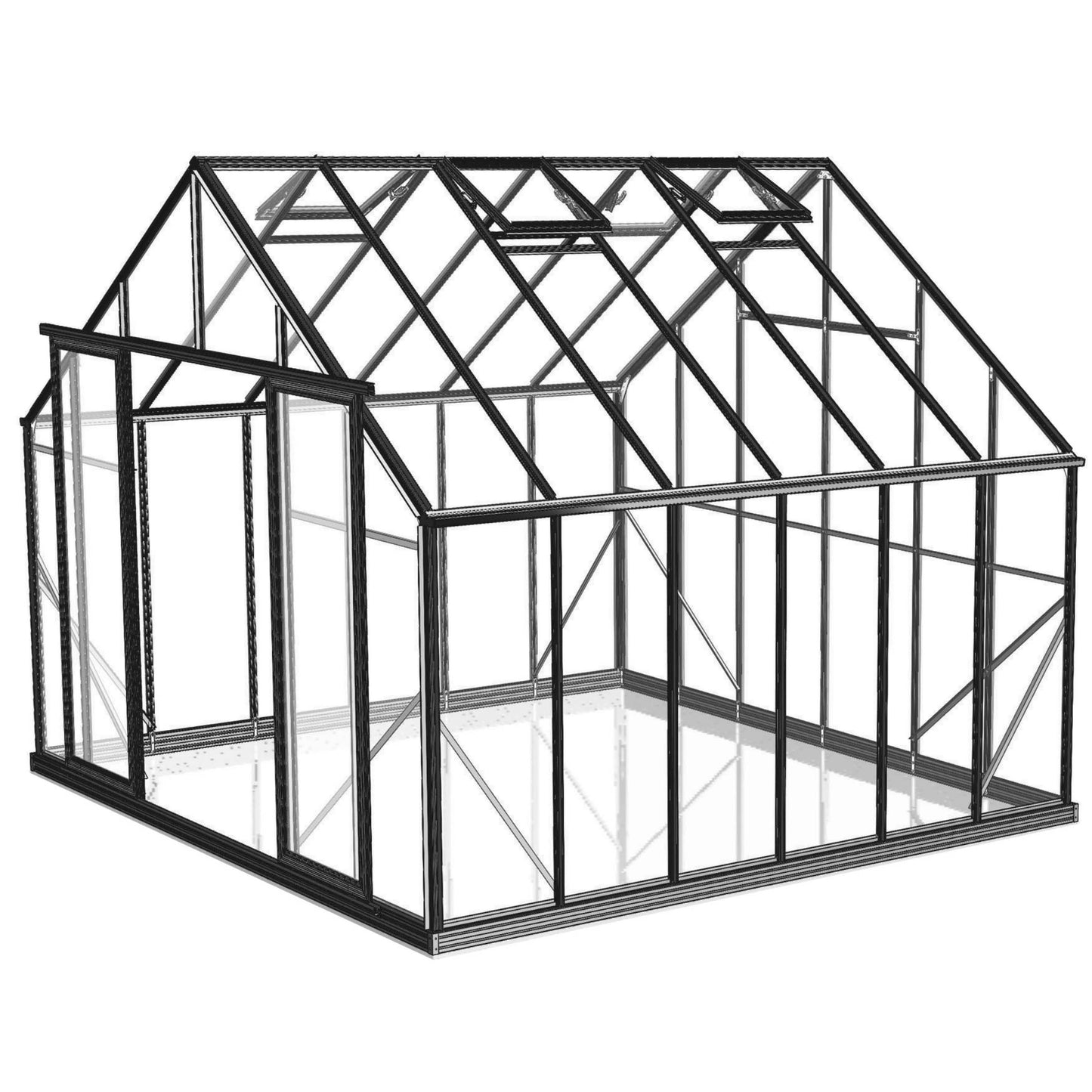 10x12 Glasshouse 4mm Toughened Glass