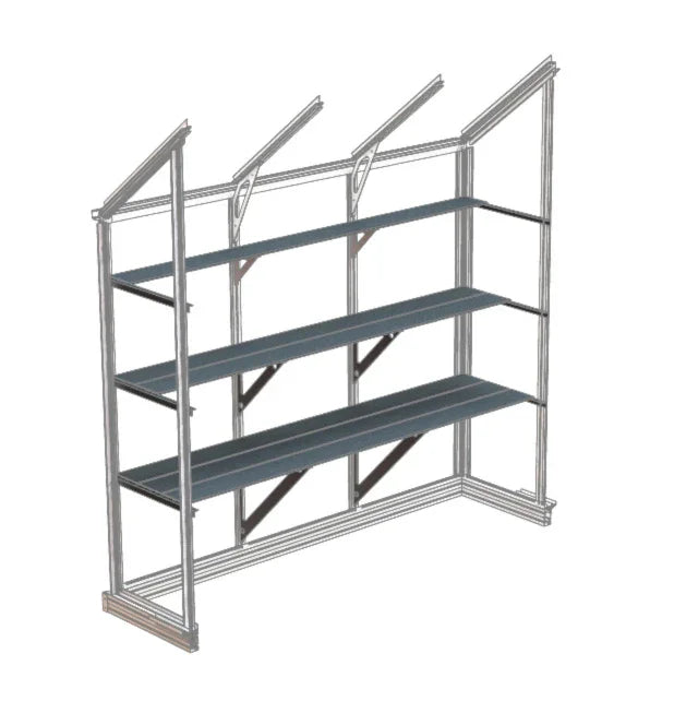 Steel 6ft shelving unit with three dark gray shelves and metal frame for industrial storage