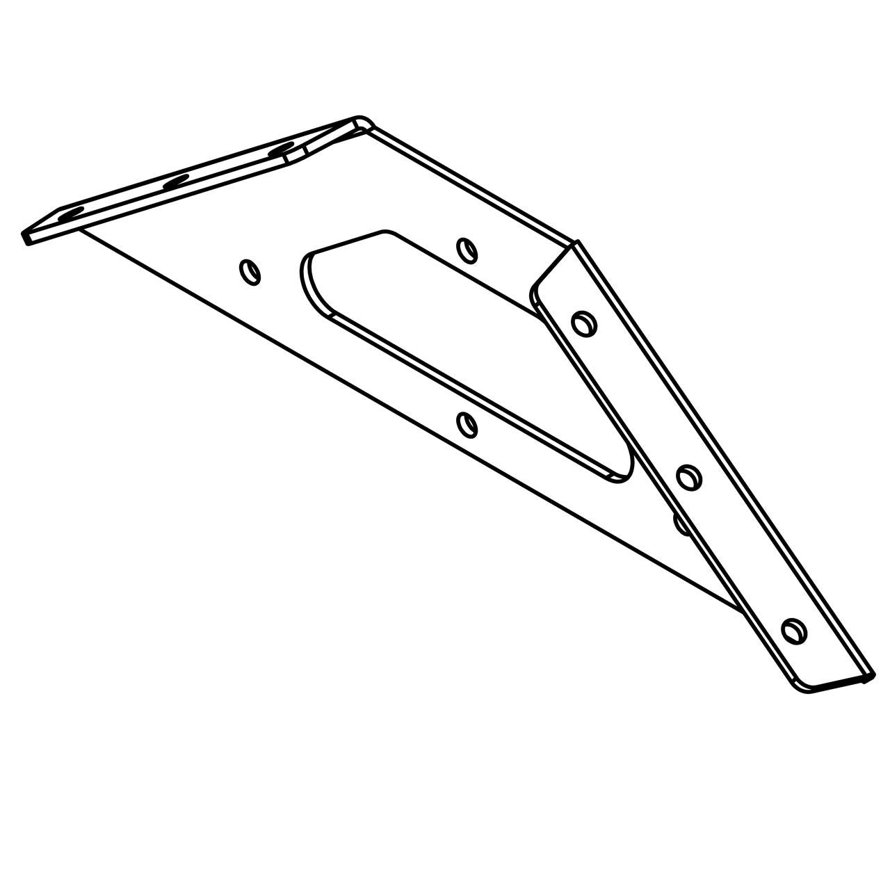 black and white steel roof brace with pre-drilled holes for construction reinforcement